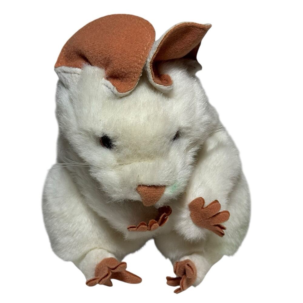 Folkmanis Hand Puppet White Mouse Rat Plush Folktails Furry Folk Long Tail 7”